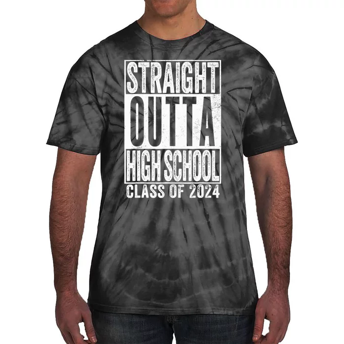 Straight Outta High School Graduation Class Of 2024 Grad Tie-Dye T-Shirt