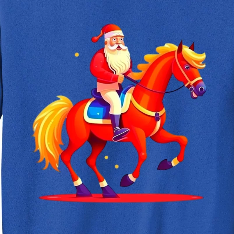 Santa On Horseback A Perfect Festive Christmas Xmas Graphic Cute Gift Sweatshirt