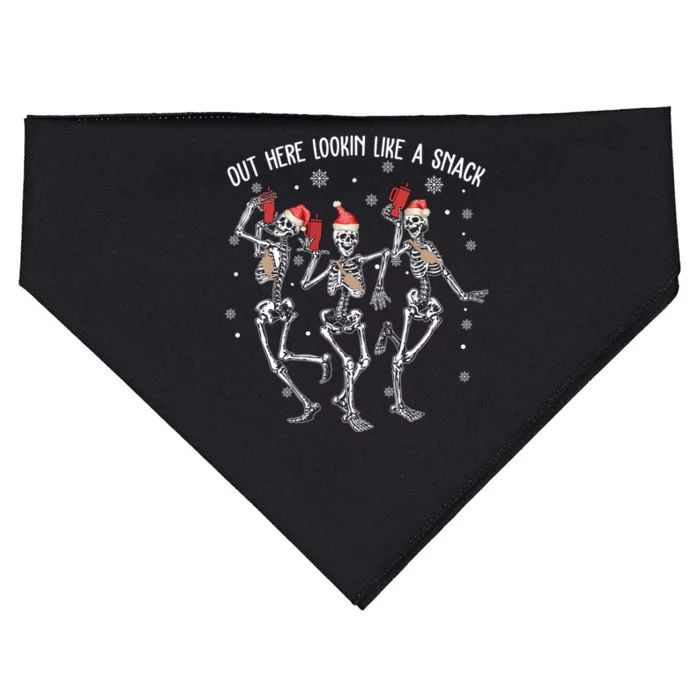 Skeleton Out Here Lookin Like A Snack Cool Gift USA-Made Doggie Bandana