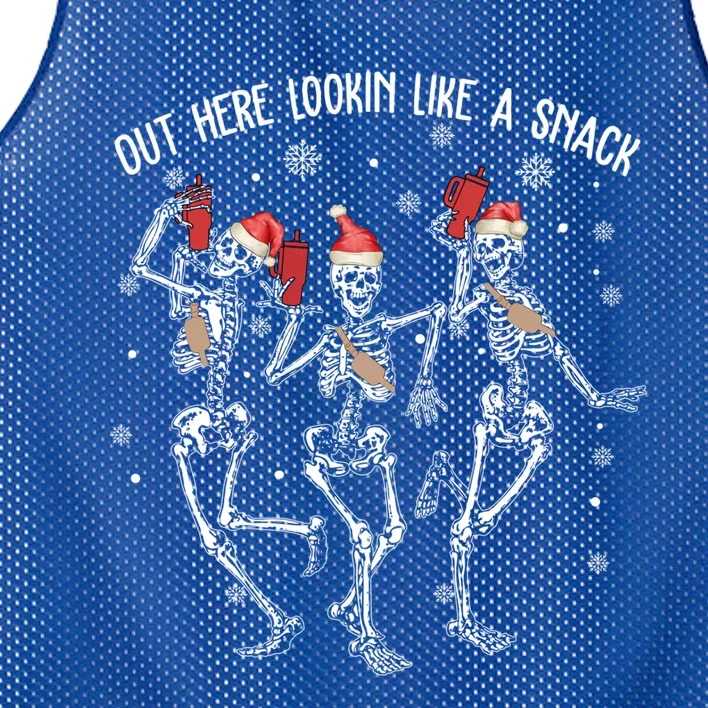 Skeleton Out Here Lookin Like A Snack Cool Gift Mesh Reversible Basketball Jersey Tank