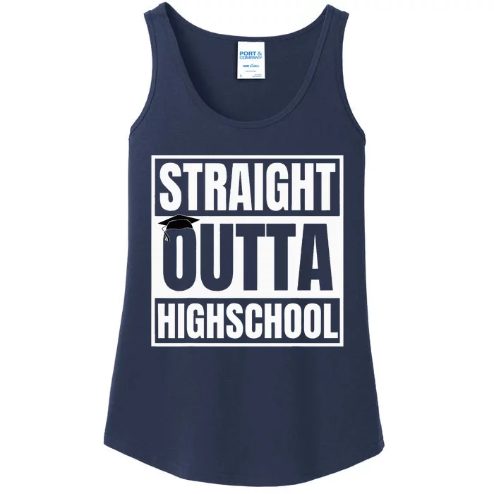 Straight Outta Highschool Graduation First Day Of School Ladies Essential Tank