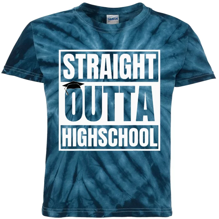 Straight Outta Highschool Graduation First Day Of School Kids Tie-Dye T-Shirt