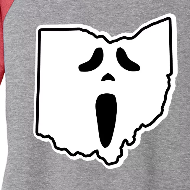 Scream Ohio Halloween Women's Tri-Blend 3/4-Sleeve Raglan Shirt