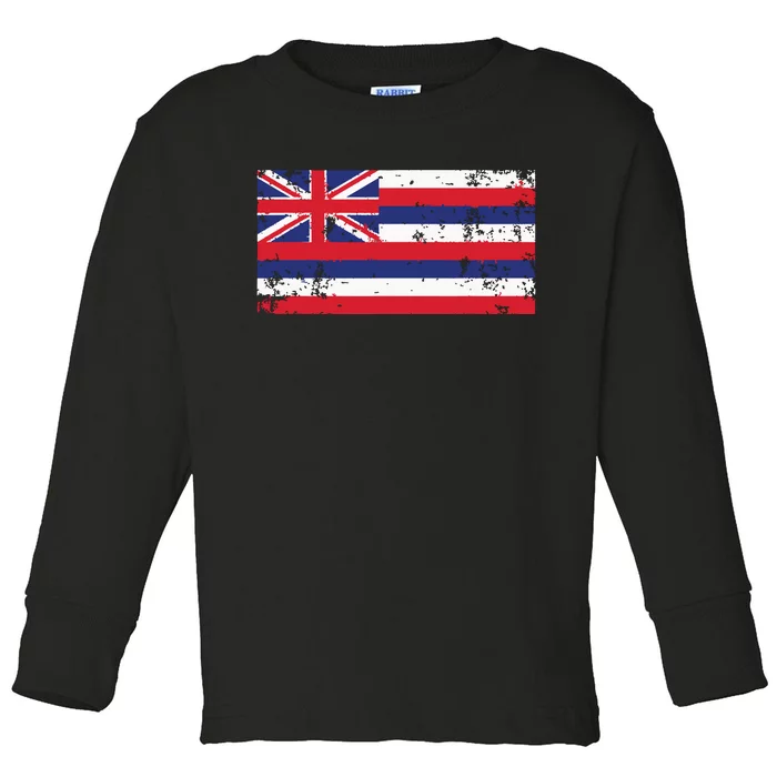 State Of Hawaii Flag Hawaiian Flag Island Hawaii Love Toddler Long Sleeve Shirt