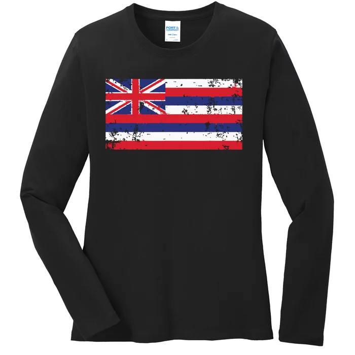 State Of Hawaii Flag Hawaiian Flag Island Hawaii Love Ladies Long Sleeve Shirt