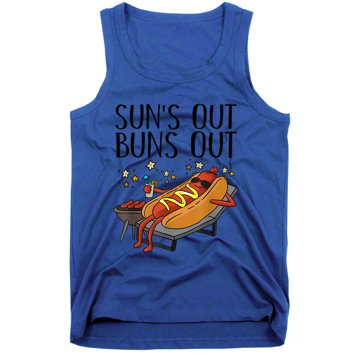 Suns Out Hot Dog Buns Out Funny Sausage Bbq Food Lover Gift Tank Top