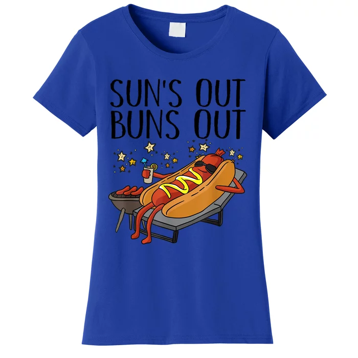 Suns Out Hot Dog Buns Out Funny Sausage Bbq Food Lover Gift Women's T-Shirt