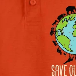 Save Our Home Animals Wildlife Conservation Earth Day Gift Dry Zone Grid Performance Polo