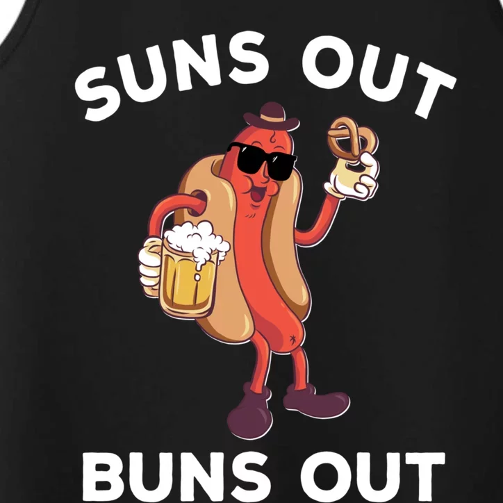 Suns Out Hot Dog Buns Out Funny Sausage Meaningful Gift Performance Tank