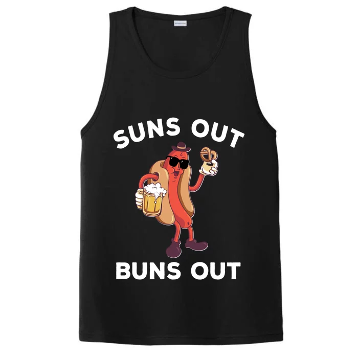 Suns Out Hot Dog Buns Out Funny Sausage Meaningful Gift Performance Tank