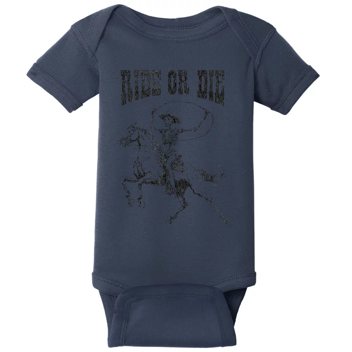 Skeleton On Horse Baby Bodysuit