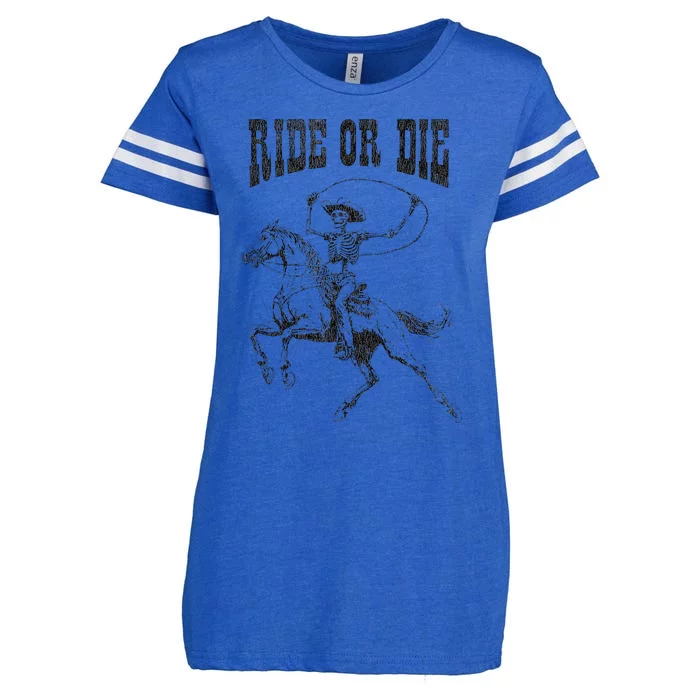 Skeleton On Horse Enza Ladies Jersey Football T-Shirt