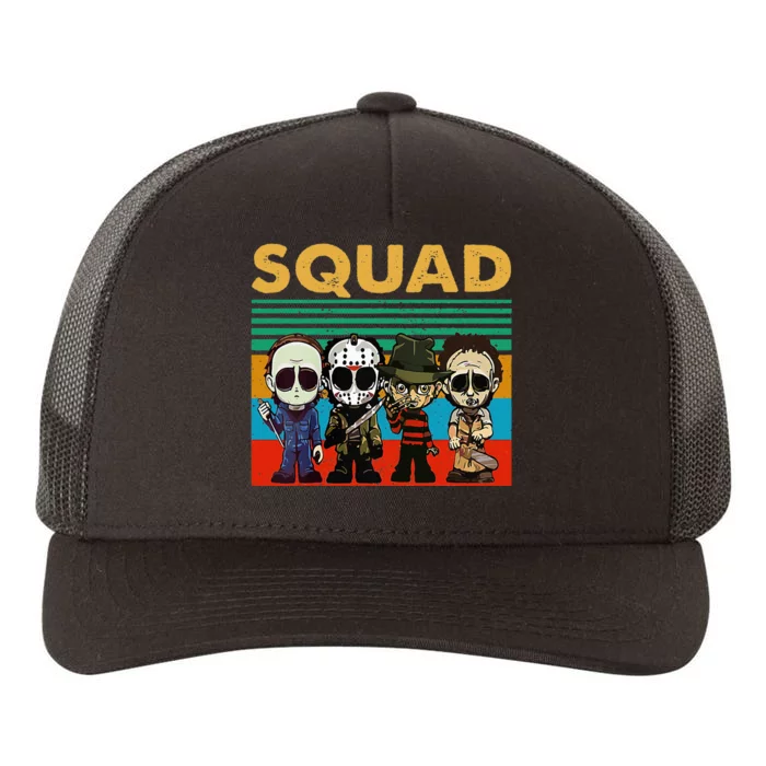 Squad of Horror Embrace the Spooky Season with Your Favorite Characters Yupoong Adult 5-Panel Trucker Hat