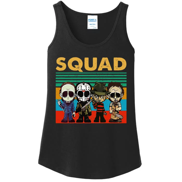 Squad of Horror Embrace the Spooky Season with Your Favorite Characters Ladies Essential Tank