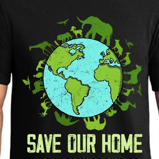 Save Our Home Animals Wildlife Conservation Earth Day 2024 Pajama Set