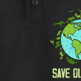 Save Our Home Animals Wildlife Conservation Earth Day 2024 Dry Zone Grid Performance Polo