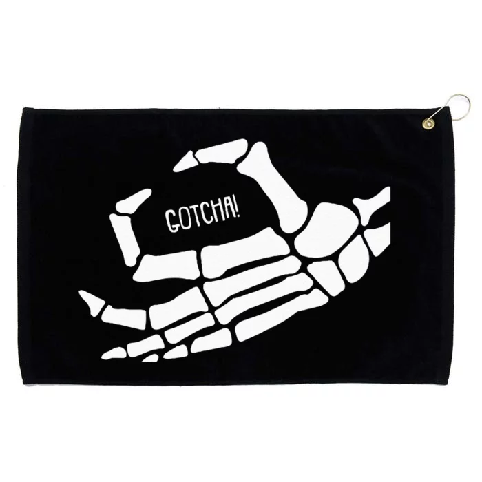 Skeleton Ok Hand Sign Lazy DIY Halloween Costume Funny Bones Grommeted Golf Towel