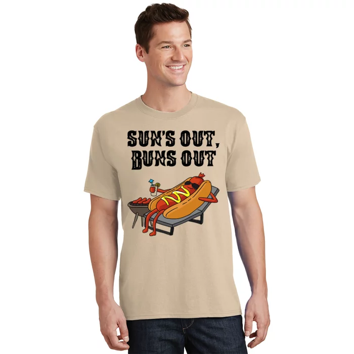 Suns Out Hot Dog Buns Out Funny Sausage BBQ Food Lover Gift T-Shirt