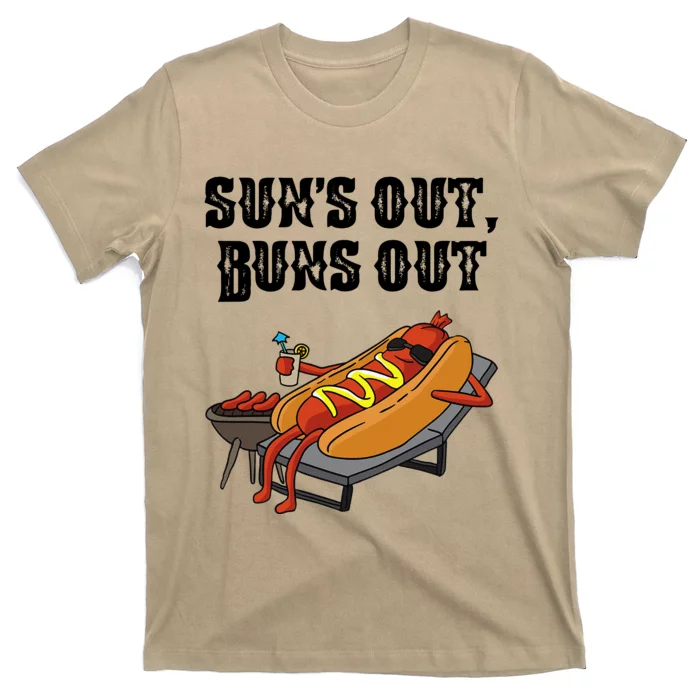 Suns Out Hot Dog Buns Out Funny Sausage BBQ Food Lover Gift T-Shirt