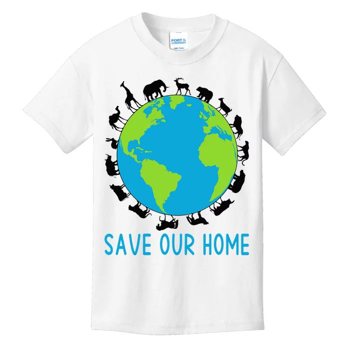 Save Our Home Animals Wildlife Conservation Earth Day Kids T-Shirt