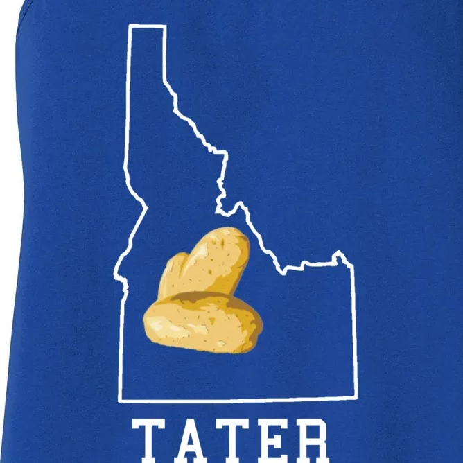 State Of Idaho Map Idahoan Potato Tater Idaho Gift Women's Racerback Tank