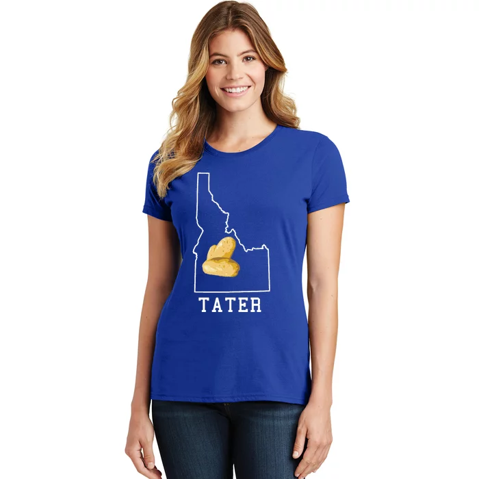 State Of Idaho Map Idahoan Potato Tater Idaho Gift Women's T-Shirt