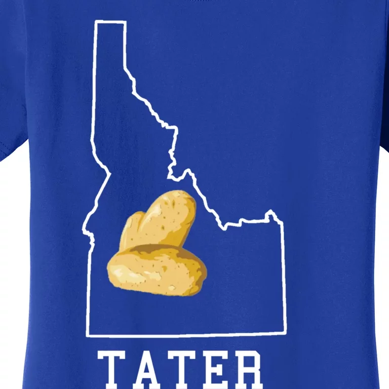 State Of Idaho Map Idahoan Potato Tater Idaho Gift Women's T-Shirt