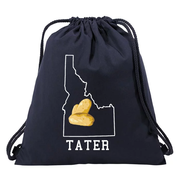 State Of Idaho Map Idahoan Potato Tater Idaho Gift Drawstring Bag