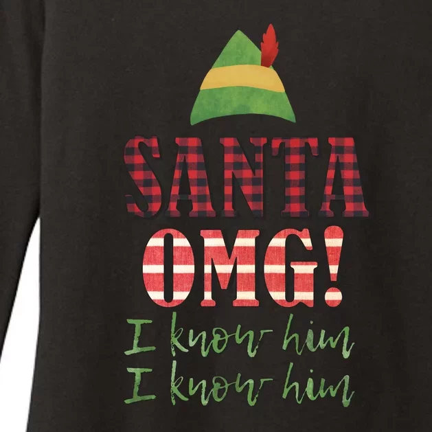 Santa OMG I Know Him Christmas Buddy Elf Womens CVC Long Sleeve Shirt