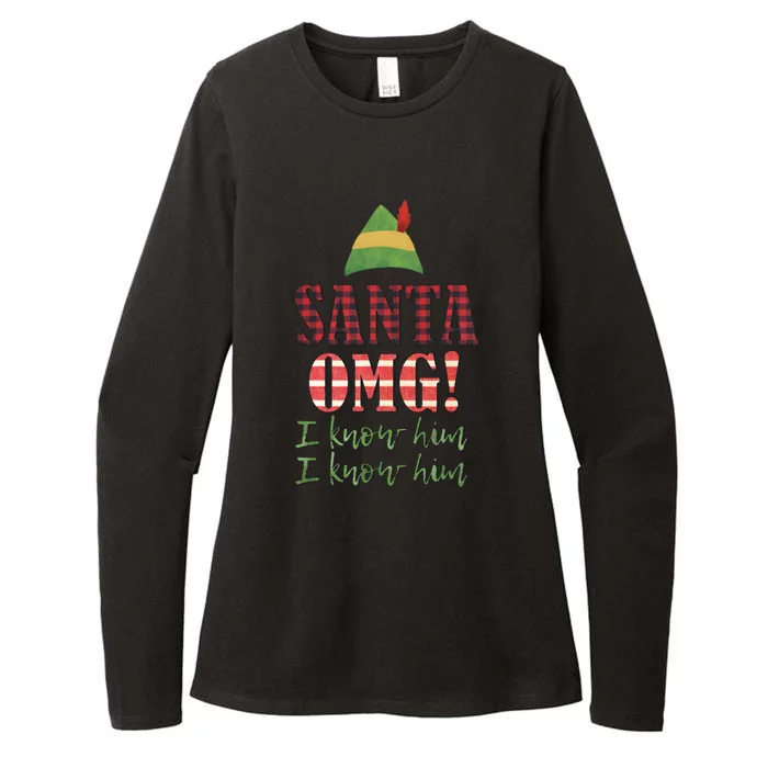 Santa OMG I Know Him Christmas Buddy Elf Womens CVC Long Sleeve Shirt