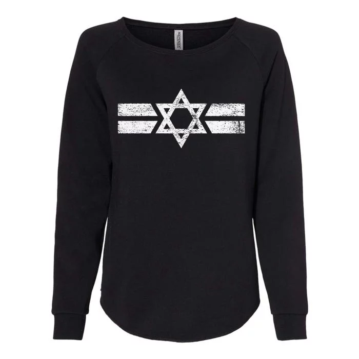 State Of Israel National Flag Of Zion Star Of David Roundel Womens California Wash Sweatshirt