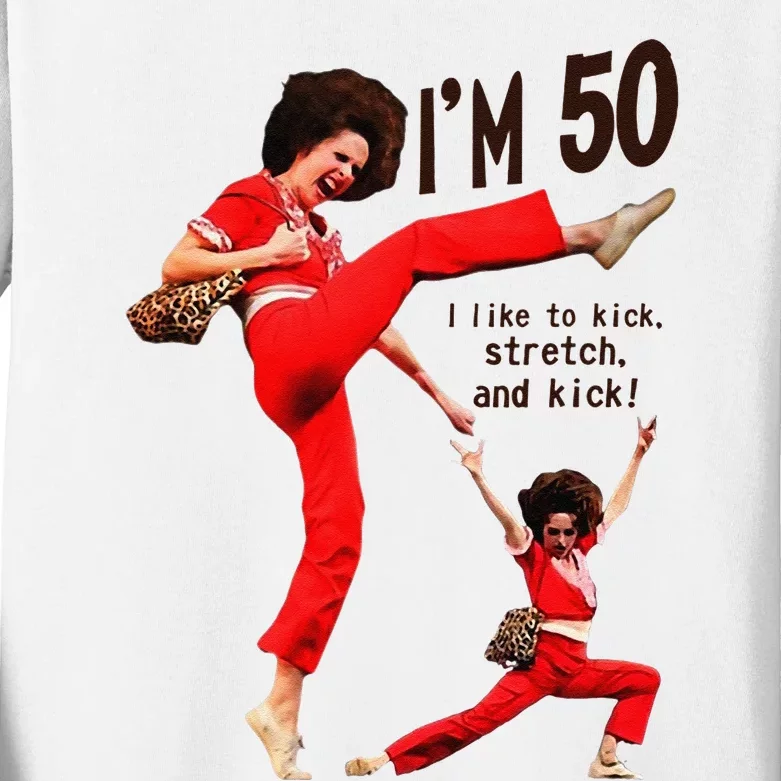 Sally OMalley IM 50 I Like To Kick Streth And Kick Kids Long Sleeve Shirt