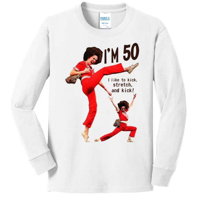 Sally OMalley IM 50 I Like To Kick Streth And Kick Kids Long Sleeve Shirt