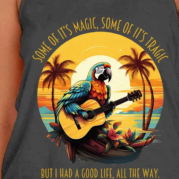 Some Of ItS Magic Some Of ItS Tragic Parrot Women's Knotted Racerback Tank