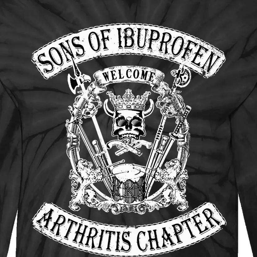 Sons of Ibuprofen Arthritis Chapter Funny Old Biker Tie-Dye Long Sleeve Shirt