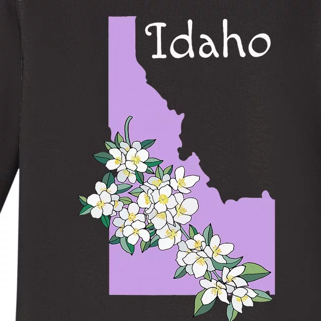 State Of Idaho Syringa Flower Baby Long Sleeve Bodysuit