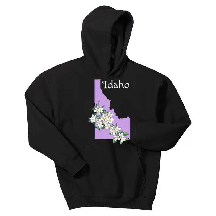 State Of Idaho Syringa Flower Kids Hoodie