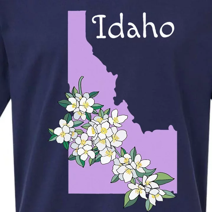 State Of Idaho Syringa Flower Sueded Cloud Jersey T-Shirt