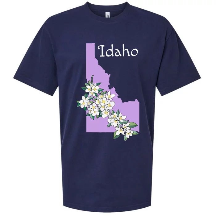 State Of Idaho Syringa Flower Sueded Cloud Jersey T-Shirt