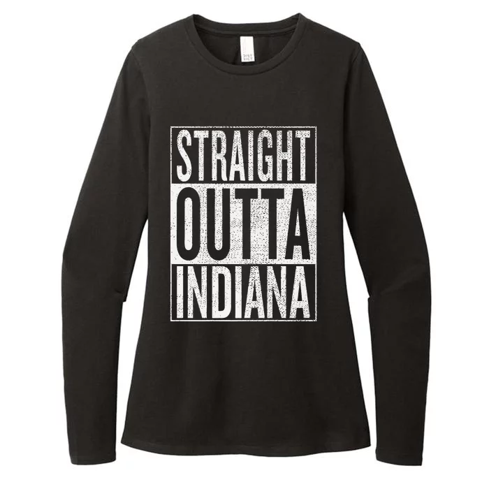 Straight Outta Indiana Great Travel Gift Idea Womens CVC Long Sleeve Shirt