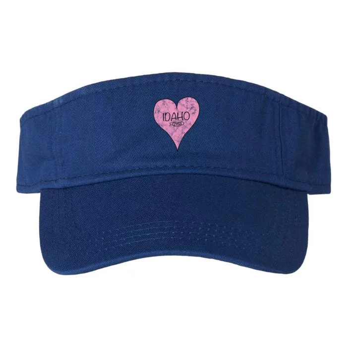 State Of Idaho Retro Vintage Heart Cool Gift Valucap Bio-Washed Visor