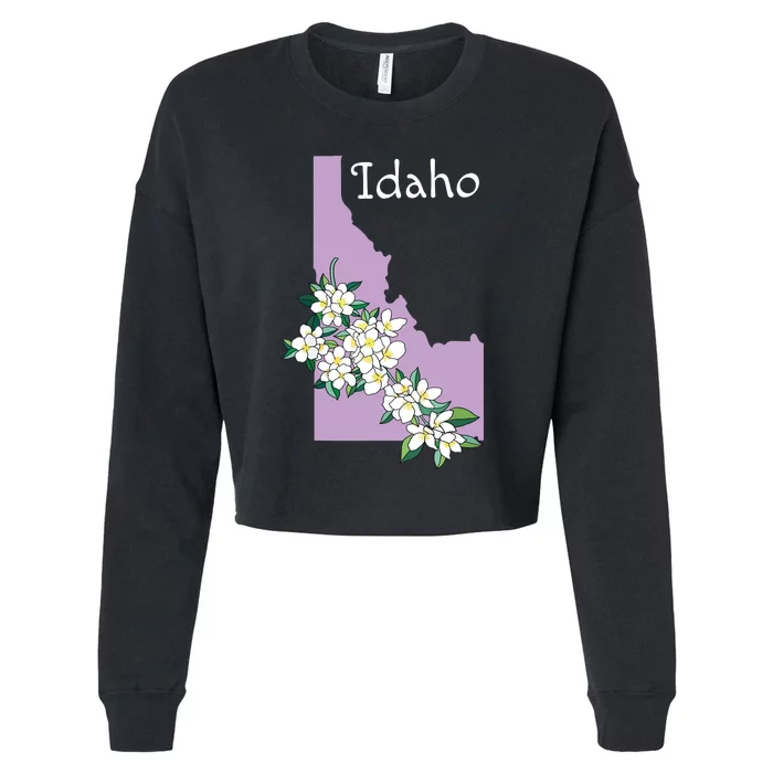 State Of Idaho Syringa Flower Cropped Pullover Crew