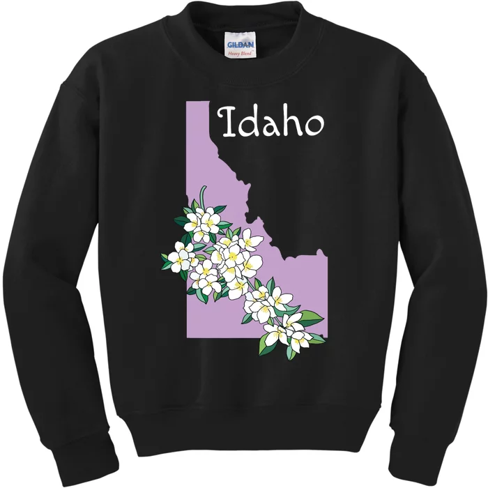 State Of Idaho Syringa Flower Kids Sweatshirt