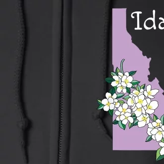 State Of Idaho Syringa Flower Full Zip Hoodie