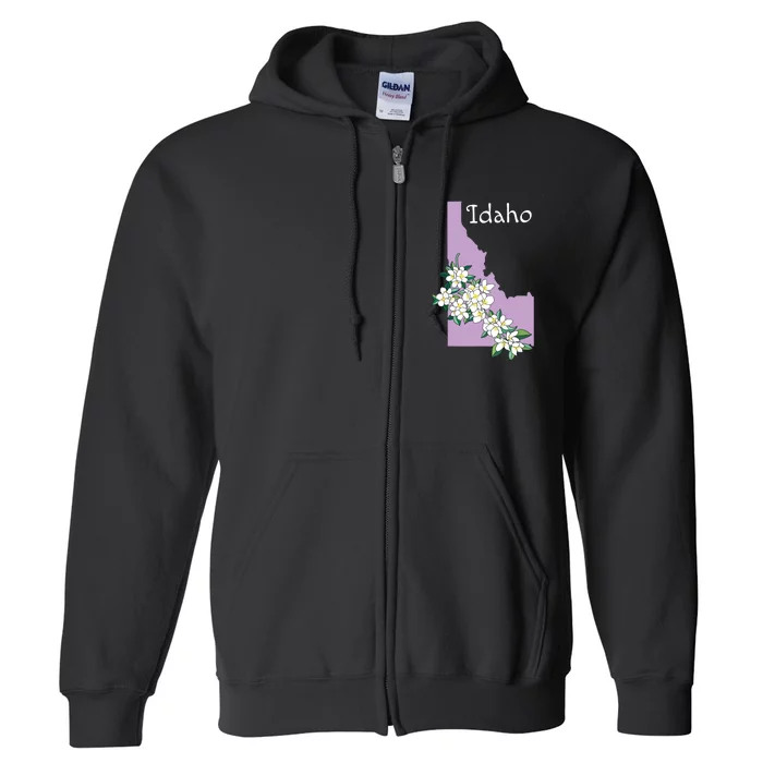 State Of Idaho Syringa Flower Full Zip Hoodie