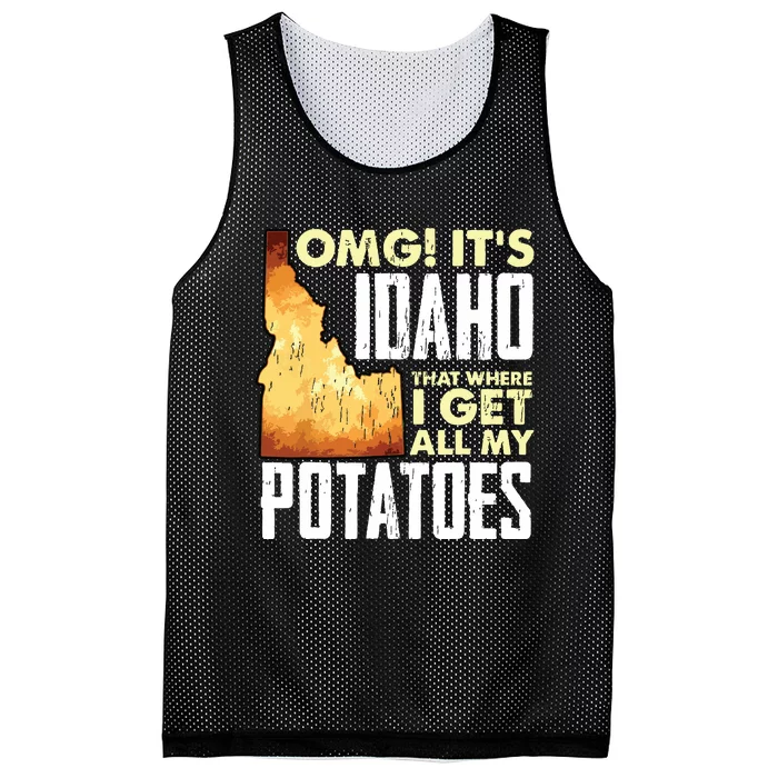 State Of Idaho Thats Where I Get All My Potatoes Mesh Reversible Basketball Jersey Tank