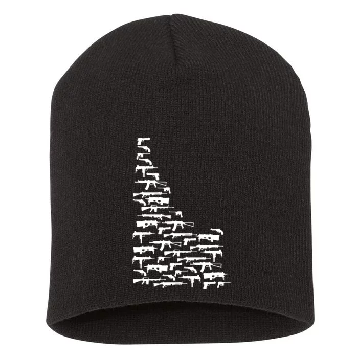 State Of Idaho Made Up Of Guns 2nd Amendment Short Acrylic Beanie