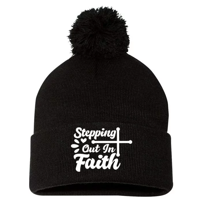 Strpping Out In Faith Pom Pom 12in Knit Beanie