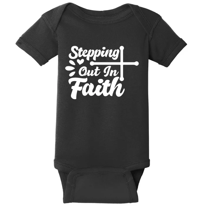 Strpping Out In Faith Baby Bodysuit