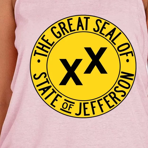 State Of Jefferson Secession Conservative Women's Knotted Racerback Tank